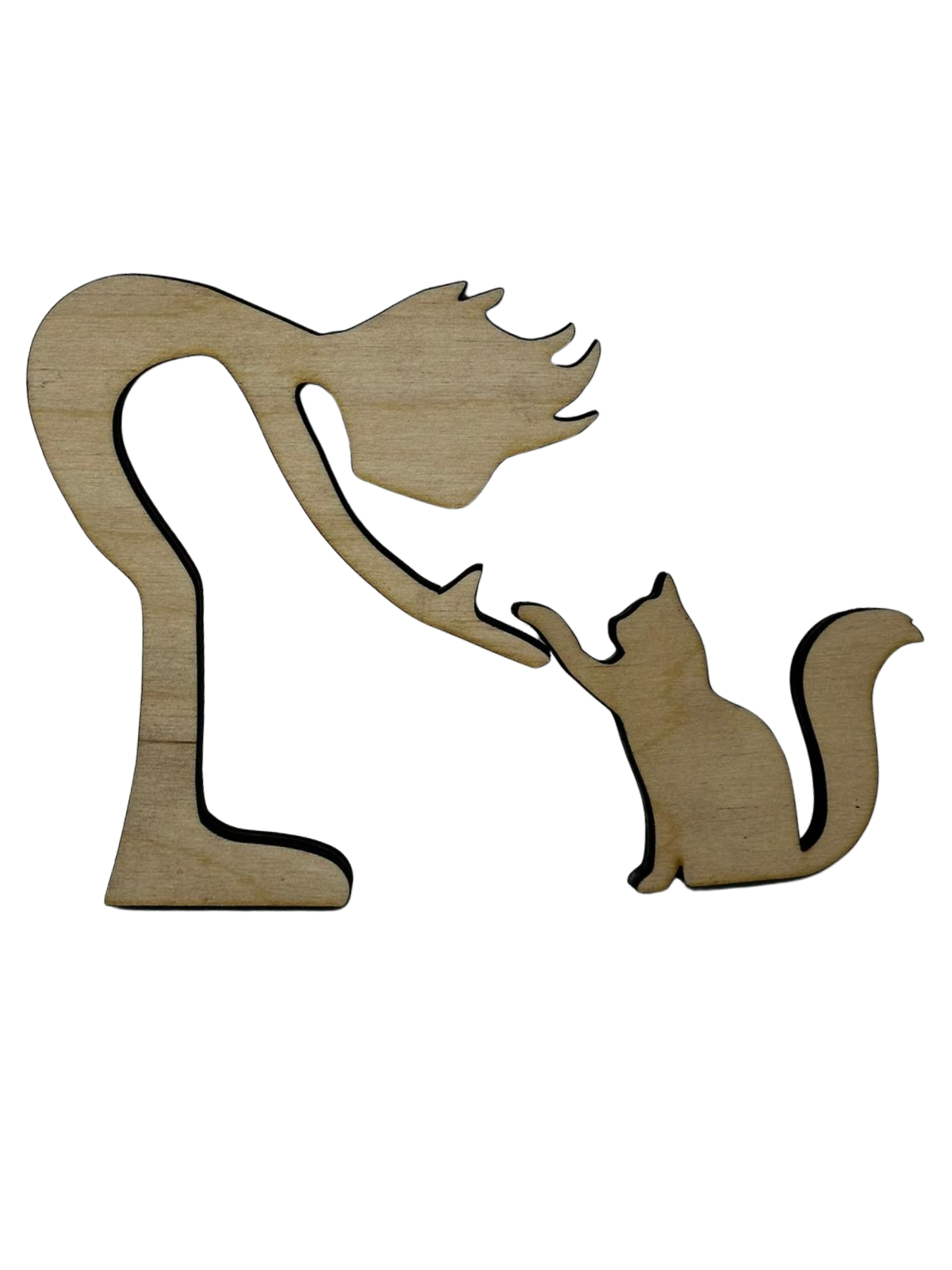 Feline friend Owner and pet stand