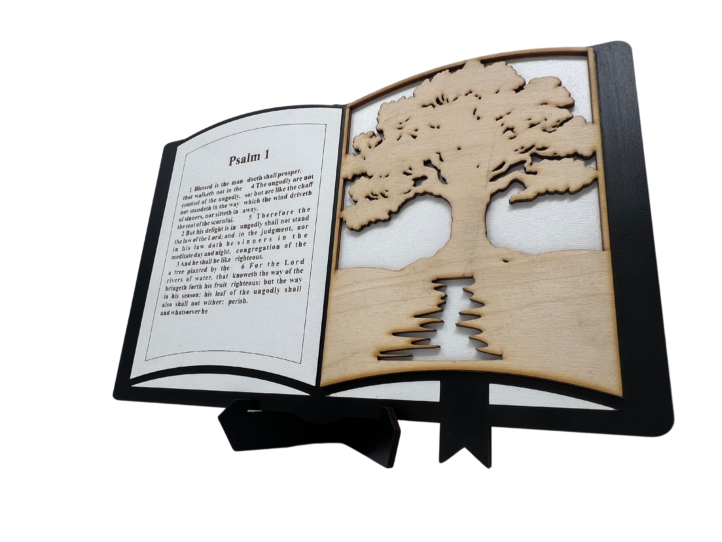 Psalm 1 Bible chapter woodwork stand