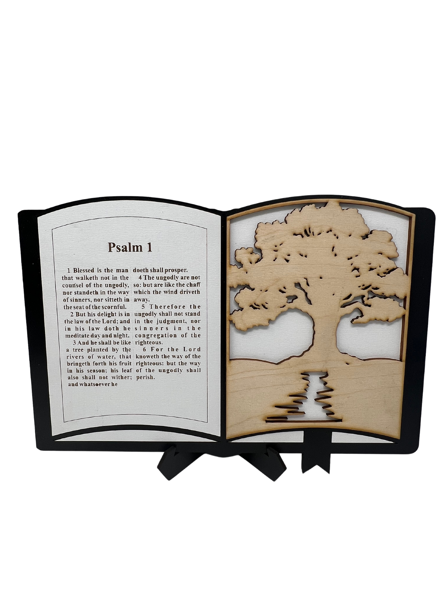 Psalm 1 Bible chapter woodwork stand