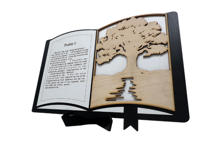 Psalm 1 Bible chapter woodwork stand
