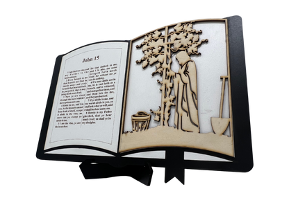 John 15 Bible chapter woodwork stand
